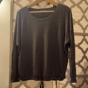 Barefoot Dreams cozy chic ultra light drawstring top size L dark gray